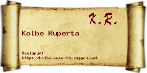 Kolbe Ruperta névjegykártya